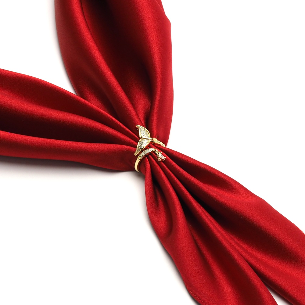 AA-086 Apaszetka - bi�uteria do szala, klamra do apaszki, pier�cionek delfin